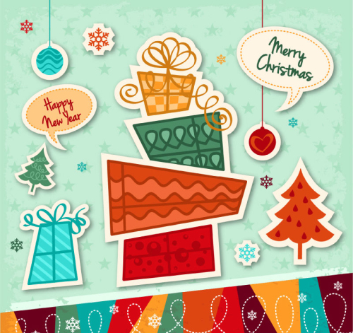 Scarves Christmas reindeer vector material
