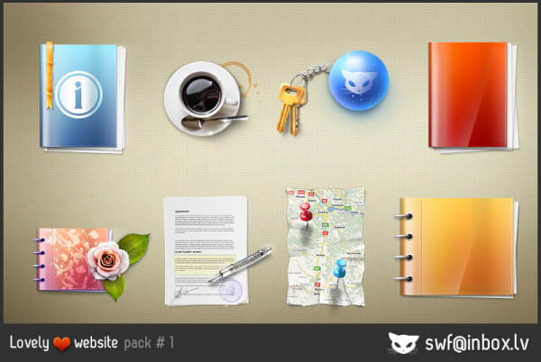 Three-dimensional Office Series Icon material