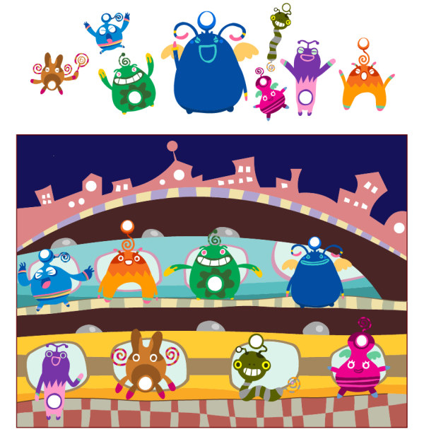 cartoon monster vector 