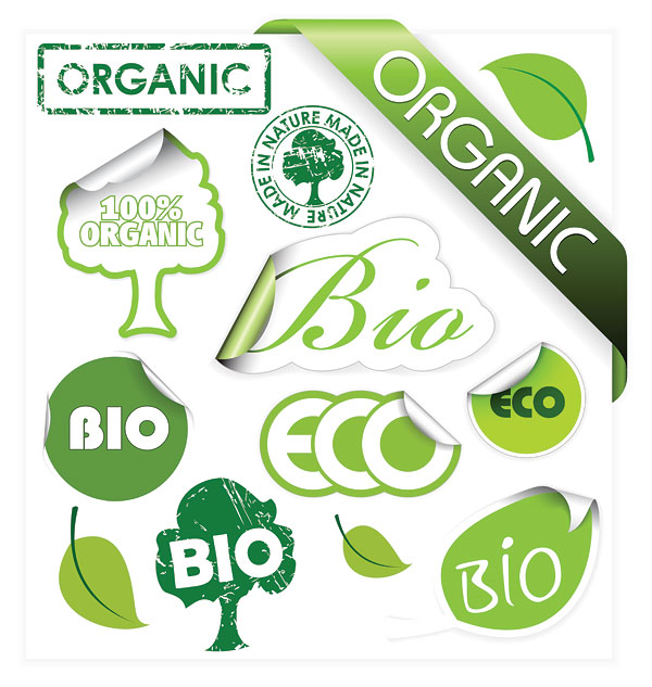 Green theme stickers icon vector material
