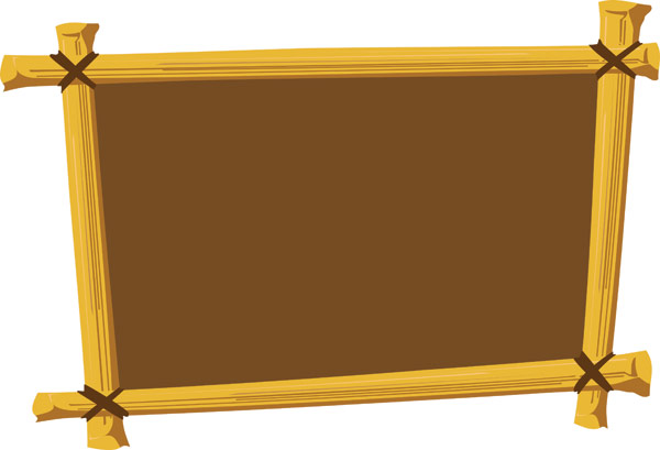 Wooden frame vector material