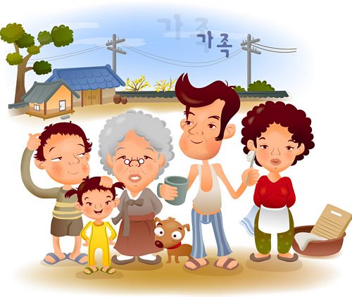 iClickart Cartoon Family illustrator vector material -1