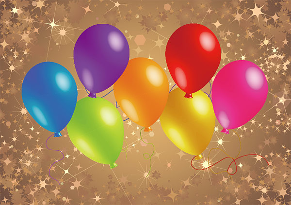 Star background Vector Colorful balloon material