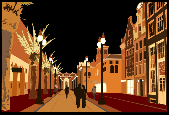European style of street