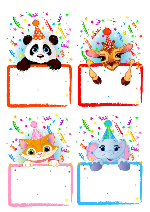 Vector animal holiday bulletin board material