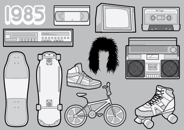 Material retro vector 1985