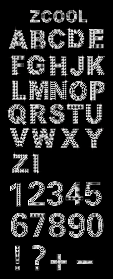 Diamond English and digital vector material (silver) 