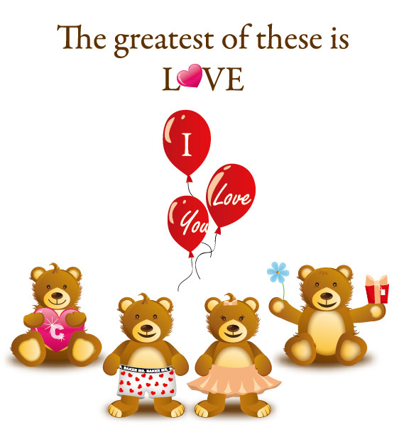 Bear cartoon vector material