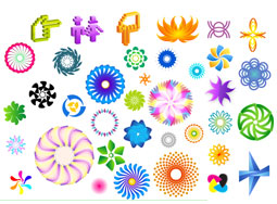 Colorful rotating pattern vector material
