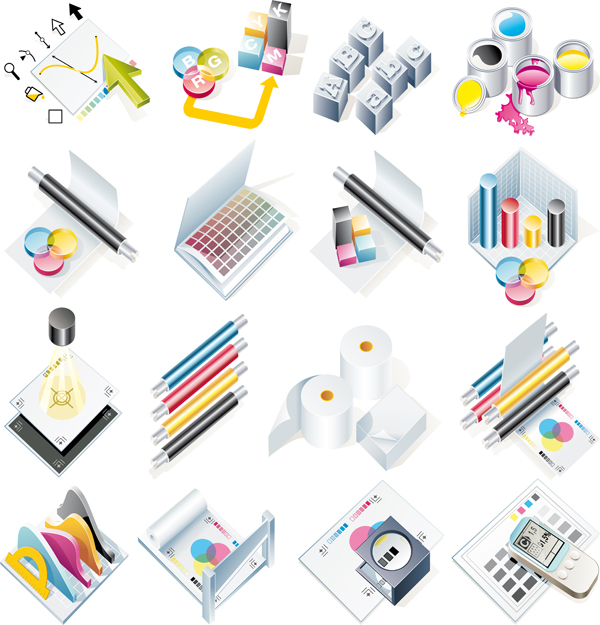CMYK topic icon vector material