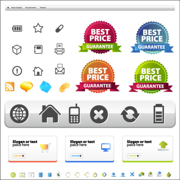 Vector site layout and icons
