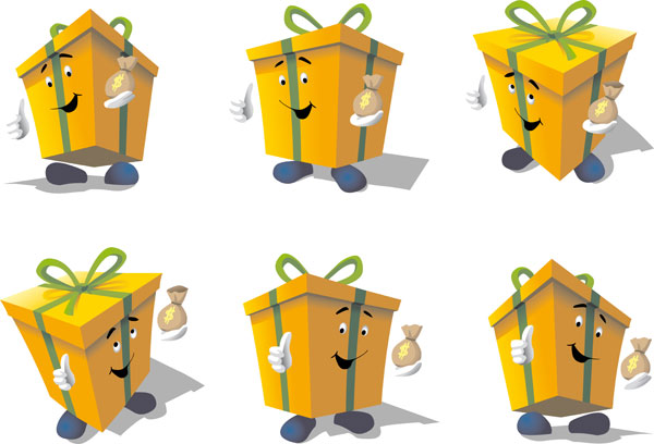 $ $ Exquisite box icon vector material
