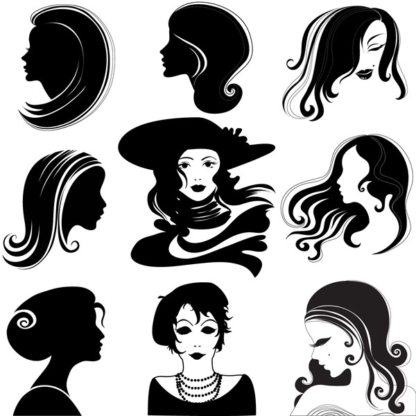 Vector female head