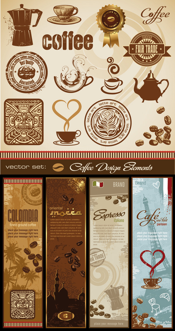 {coffee and totem } Vector