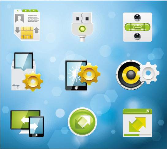 Very delicate system icon vector material -1