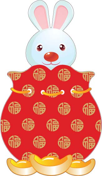 New Year rabbit vector material
