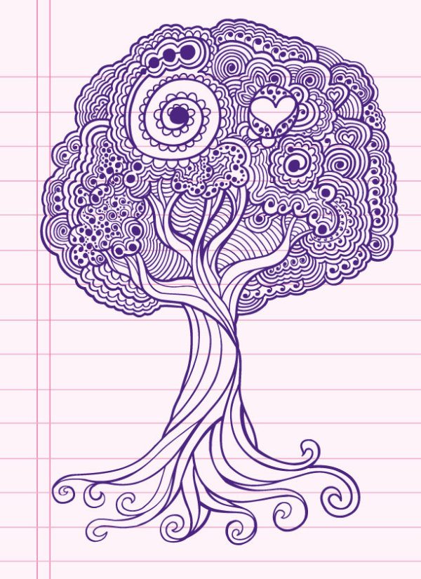 Intensive hand-painted pattern vector material -5