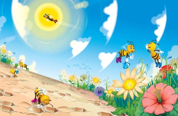 Cute cartoon bee - vector material