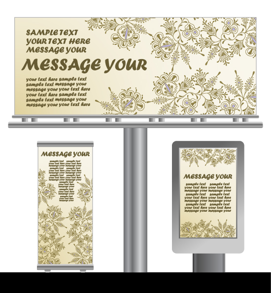 Light box billboards template design vector material -3