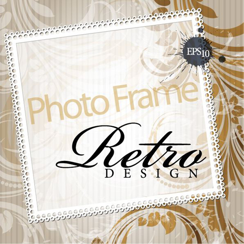 Elegant design of the text box decorative shading pattern vector material -3