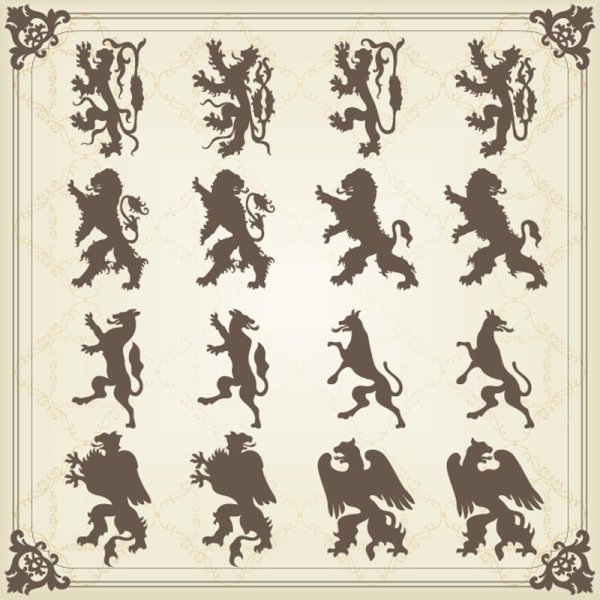 European gorgeous retro pattern 01 - vector
