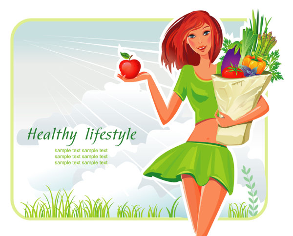 Girls illustrator 01 - vector