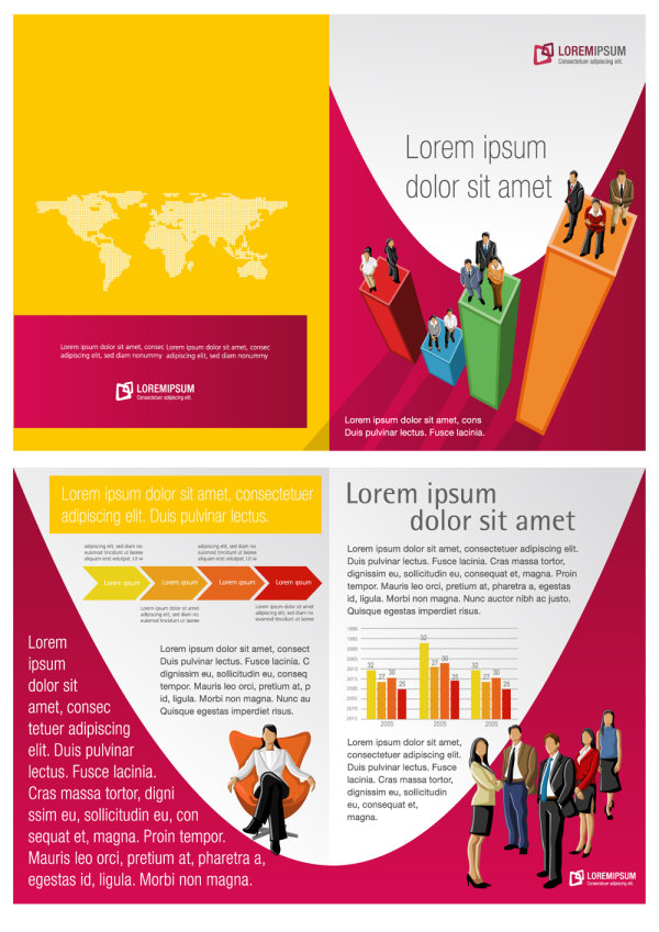 Abroad layout design 04 - vector