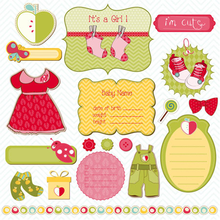 Cartoon stickers 02 - vector material