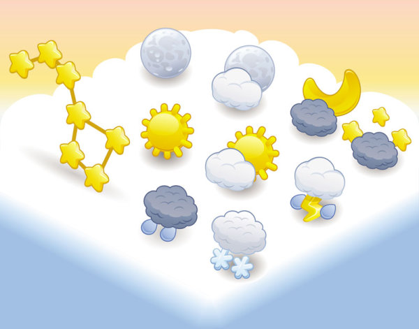 Cartoon weather icon 04 - Vector