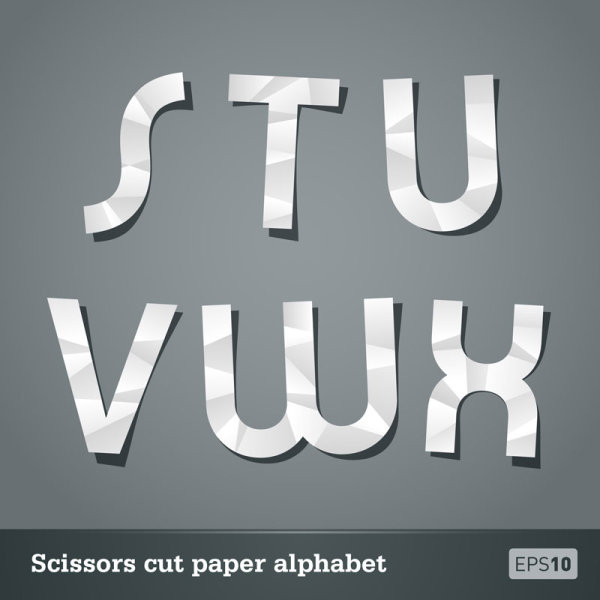 Paper-cut letters 03 - Vector material