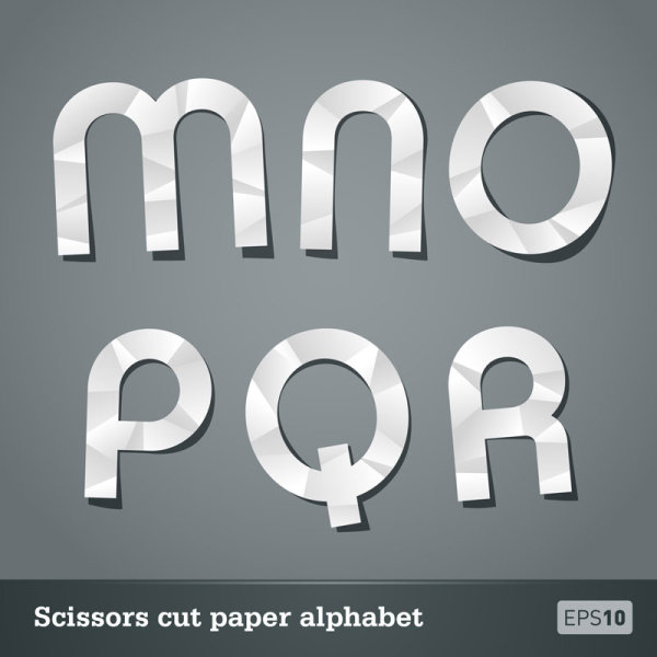 Paper-cut letters 04 - Vector material