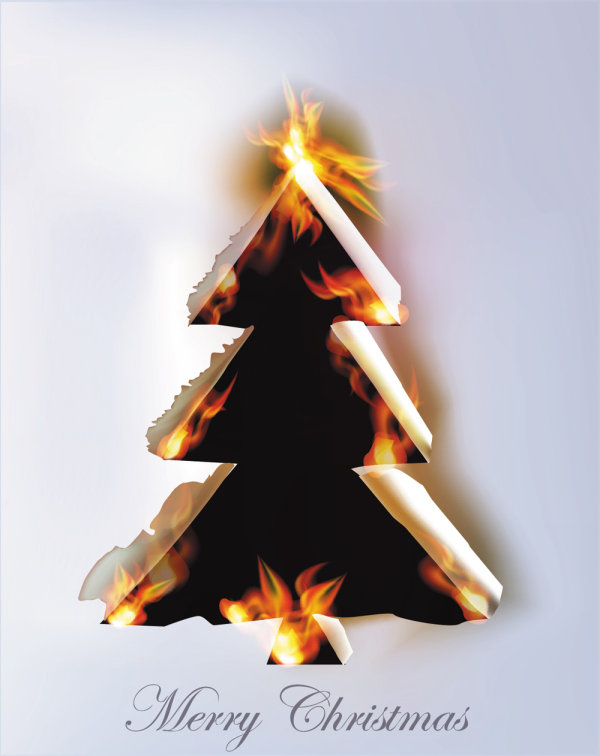 Flame burning paper effect 01 - vector material