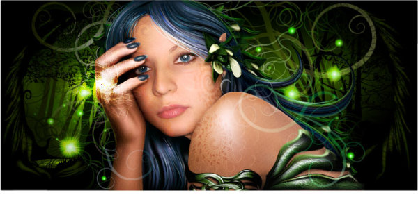 Realistic drawing wizard beauty vector material