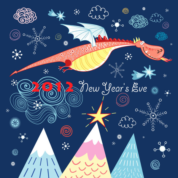 Cartoon dinosaur illustrator background 03 - vector material