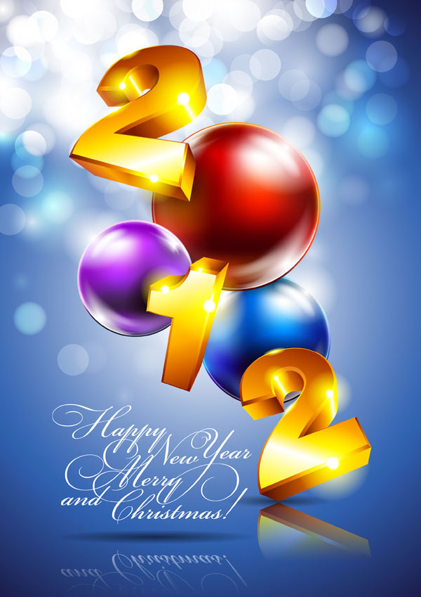 Beautiful Christmas decoration background 03 - vector material