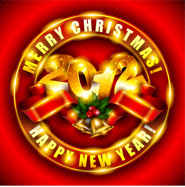 Brilliant New Year background 03 - vector material