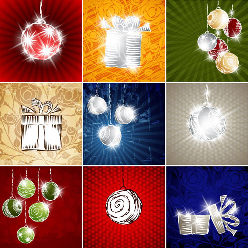 Starry Christmas background 02 - vector material