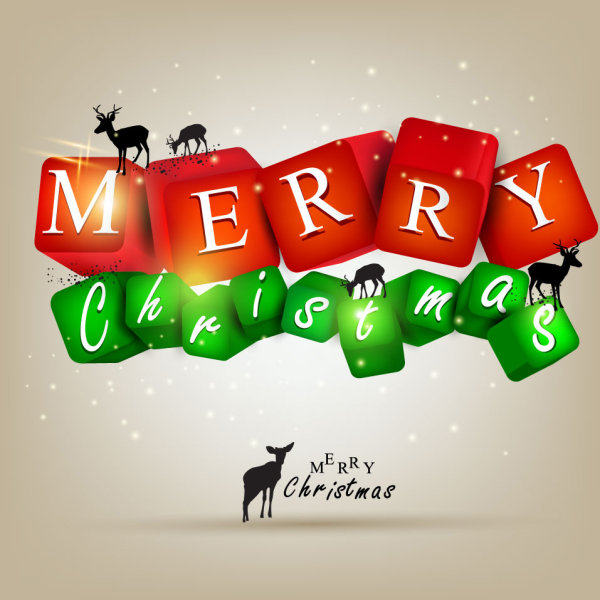 Colorful background with christmas elements 05 - vector material