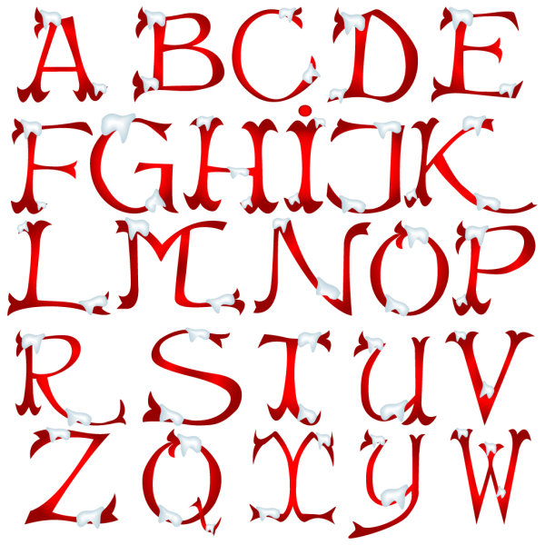 Christmas English font 04 - vector material