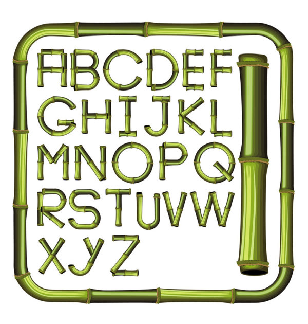 Bamboo Creative letters 01 - Vector material