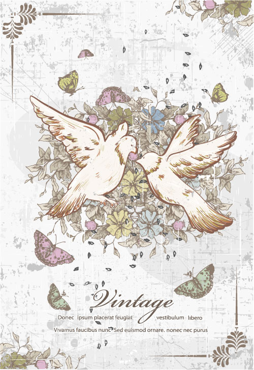 European retro religious motifs 02 - vector material