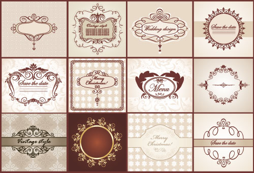 European-style lace pattern 05 - vector material