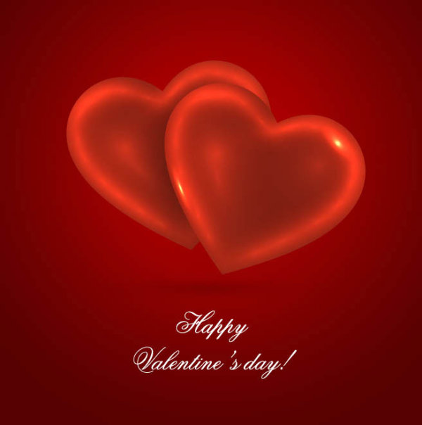 Romantic heart-shaped background 01 - vector material