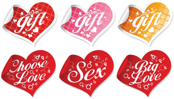 Hearts label - vector material