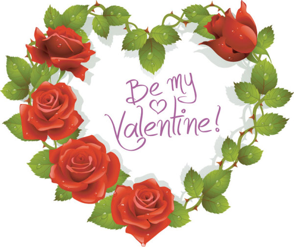 Beautiful roses border - vector material
