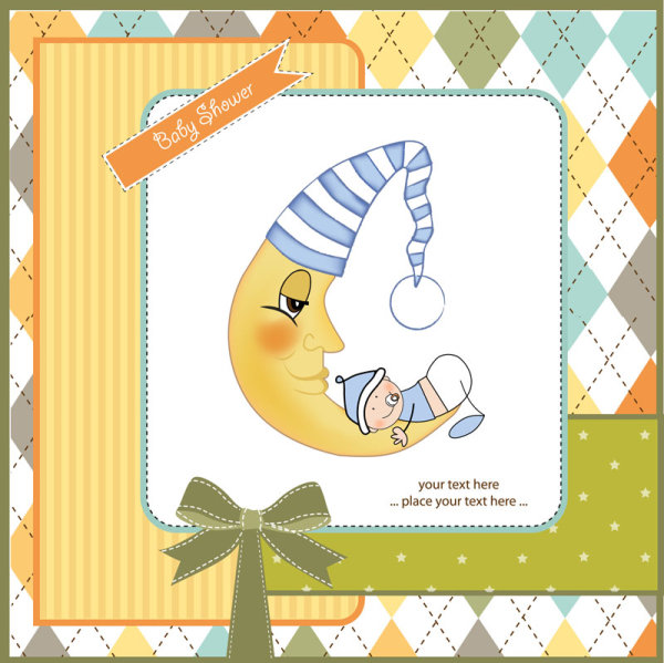 Cute cartoon background 04 - vector material