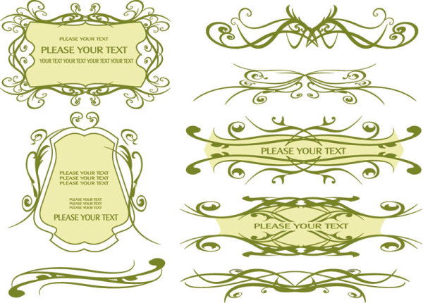 European lines border 03 - vector material