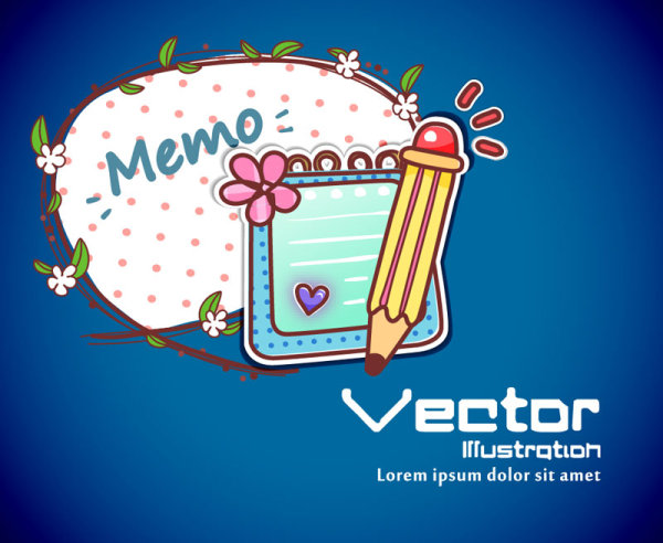 Cartoon label background 01 - vector material