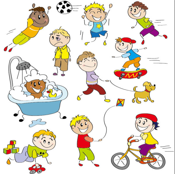Cute line art illustrator 01 - vector material