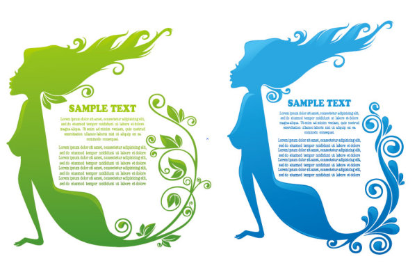 Beautiful silhouette pattern 01 - vector material